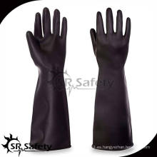 SRSAFETY guantes de neopreno de limpieza química negra con guante largo de seguridad para el manguito